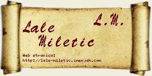 Lale Miletić vizit kartica